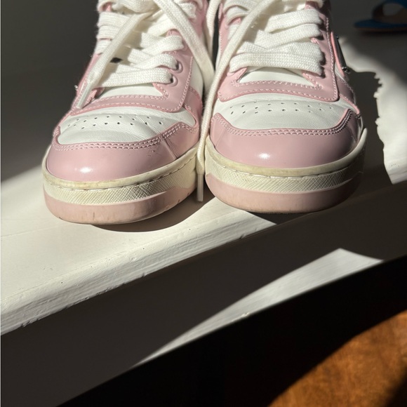 Prada Women's Pink and White Sneakers - Picture 3 of 11